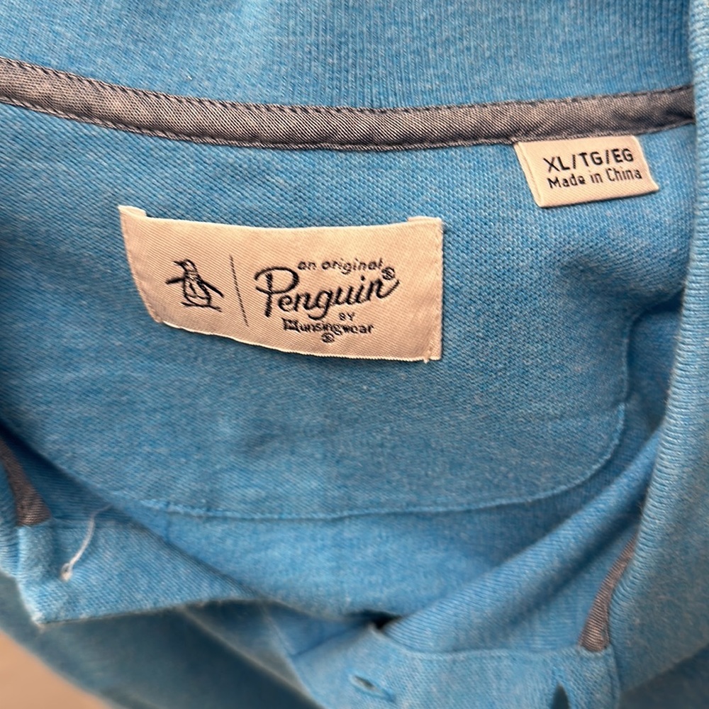 Original Penguin Polo by Munsingwear - Aqua Blue - XL - Picture 4 of 5